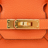 Herm�s 25cm Birkin Orange Togo Leather Gold Hardware