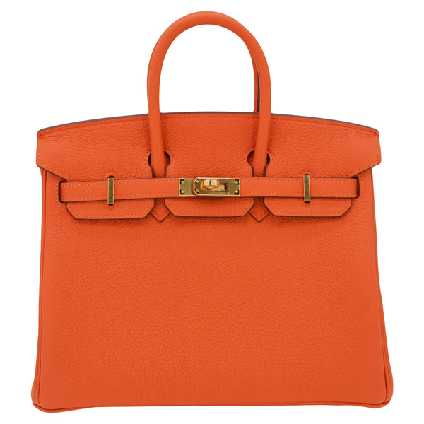 Herm�s 25cm Birkin Orange Togo Leather Gold Hardware