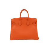 Herm�s 25cm Birkin Orange Togo Leather Palladium Hardware