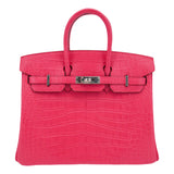 Herm�s 25cm Birkin Rose Extreme Matte Alligator Palladium Hardware