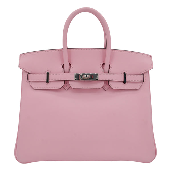 Herm�s 25cm Birkin Rose Sakura Swift Leather Palladium Hardware