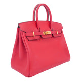 Herm�s 25cm Birkin Rouge Piment Swift Leather Gold Hardware