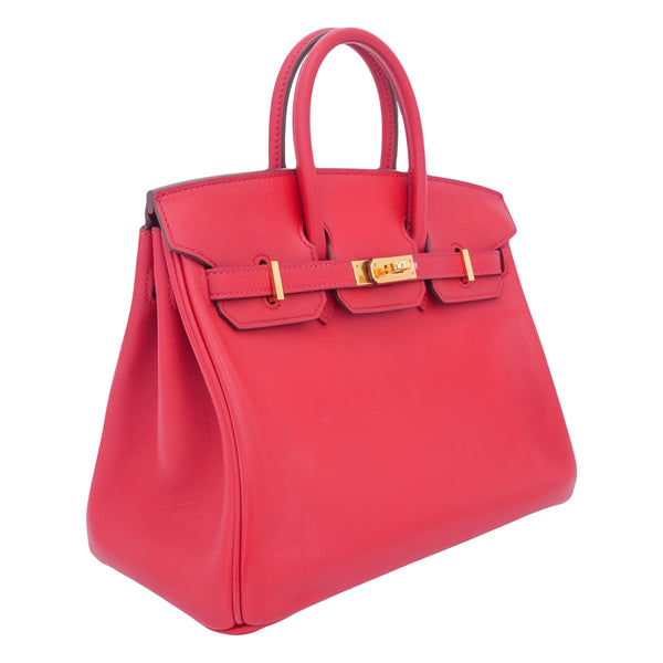 Herm�s 25cm Birkin Rouge Piment Swift Leather Gold Hardware