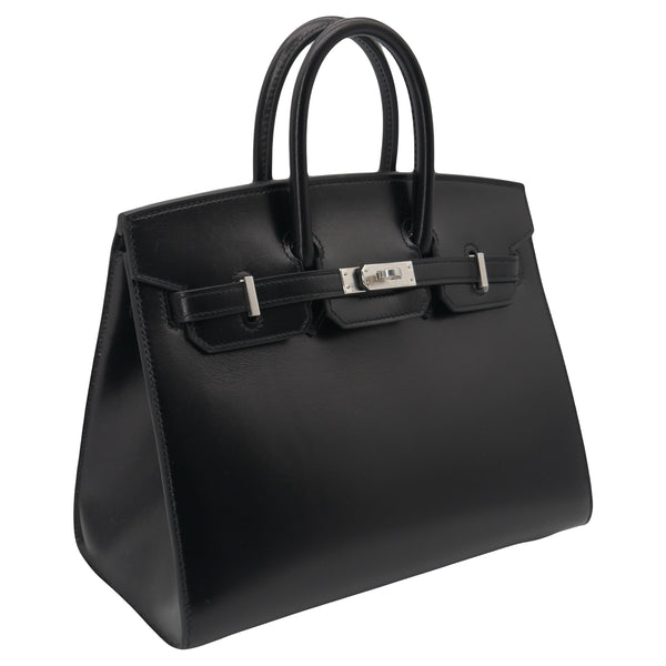 Herm�s 25cm Birkin Sellier Black Box Calf Leather Palladium Hardware