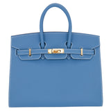 Herm�s 25cm Birkin Sellier Bleu Jean Epsom Leather Gold Hardware