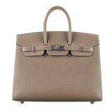 Herm�s 25cm Birkin Sellier Etoupe Epsom Leather Palladium Hardware