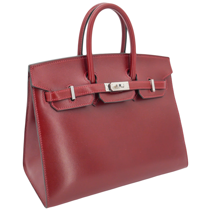 Herm�s 25cm Birkin Sellier Rouge H Box Calf Leather Palladium Hardware