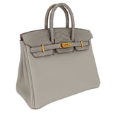 Herm�s 25cm Birkin Touch Gris Perle Matte Alligator/Togo Leather Gold Hardware