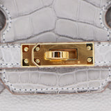 Herm�s 25cm Birkin Touch Gris Perle Matte Alligator/Togo Leather Gold Hardware