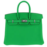 Herm�s 25cm Birkin Verso Bambou Togo Leather Palladium Hardware