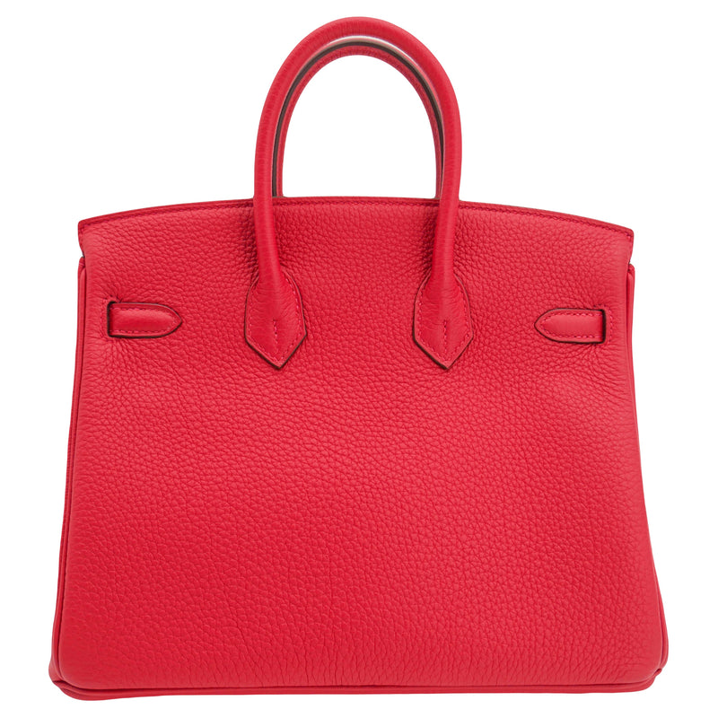 Herm�s 25cm Birkin Verso Rouge Casaque Togo Leather Palladium Hardware