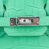 Herm�s 25cm Birkin Vert Comics Matte Alligator Palladium Hardware