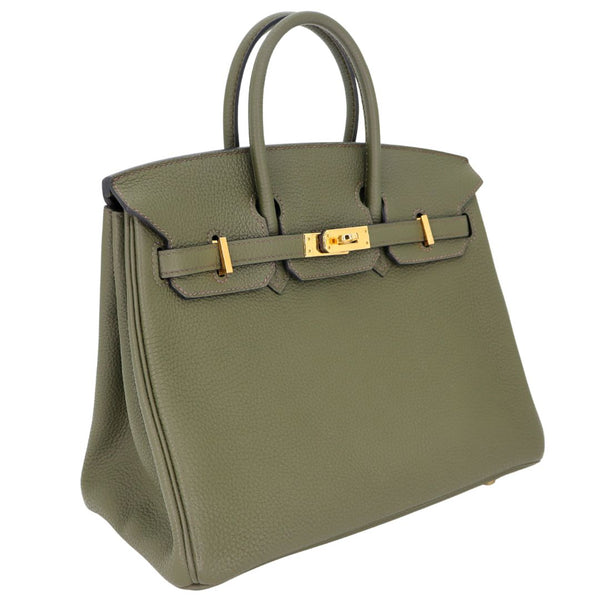 Herm�s 25cm Birkin Vert Olive Togo Leather Gold Hardware