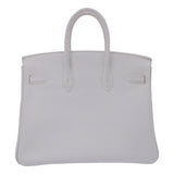 Herm�s 25cm Birkin White Epsom Leather Gold Hardware