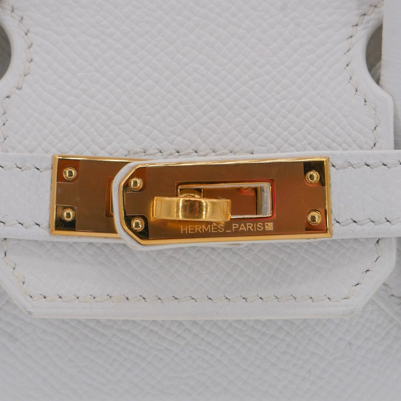 Herm�s 25cm Birkin White Epsom Leather Gold Hardware