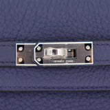 Herm�s 25cm Kelly Retourne Bleu Navy Togo Leather Palladium Hardware