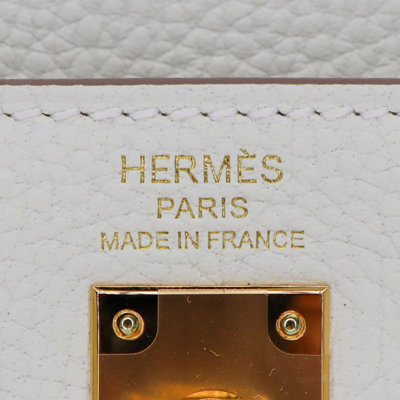 Herm�s 25cm Kelly Retourne Mushroom Togo Leather Gold Hardware