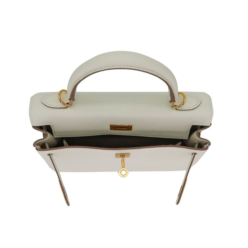 Herm�s 25cm Kelly Retourne Mushroom Togo Leather Gold Hardware
