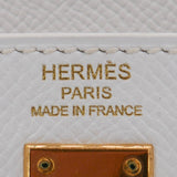 Herm�s 25cm Kelly Retourne White Epsom Leather Gold Hardware