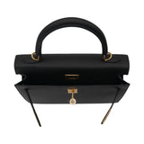 Herm�s 25cm Kelly Sellier Black Epsom Leather Gold Hardware