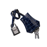 Herm�s 25cm Kelly Sellier Bleu Indigo Shiny Niloticus Crocodile Diamond Hardware