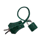 Herm�s 25cm Kelly Sellier Emerald Shiny Alligator Palladium Hardware