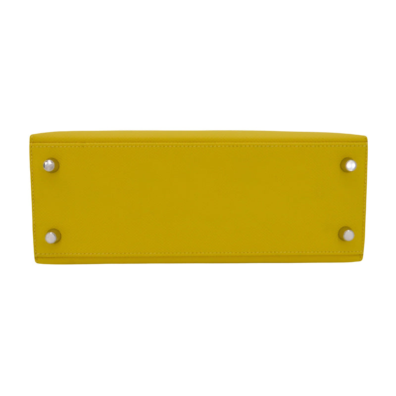 Herm�s 25cm Kelly Sellier Lime Epsom Leather Palladium Hardware