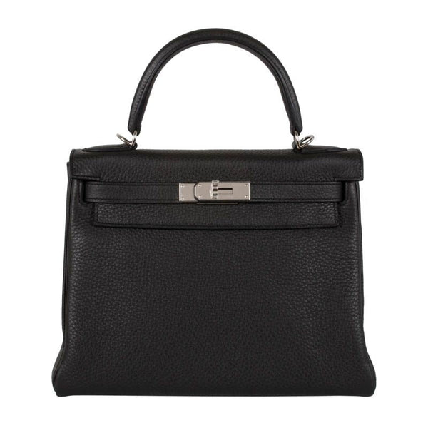 Herm�s 28cm Kelly Retourne Plomb Clemence Leather Palladium Hardware