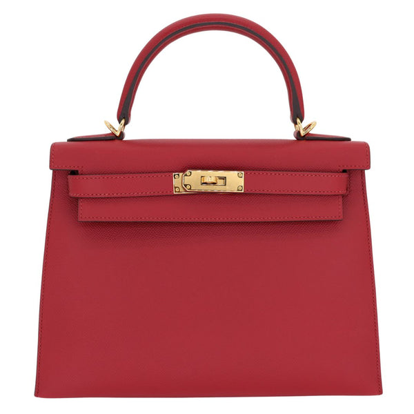 Herm�s 28cm Kelly Sellier Rouge Grenat Epsom Leather Gold Hardware