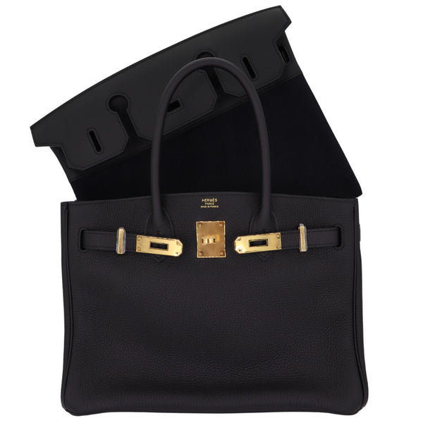 Herm�s 30cm Birkin 3-in-1 Black Togo Leather Gold Hardware