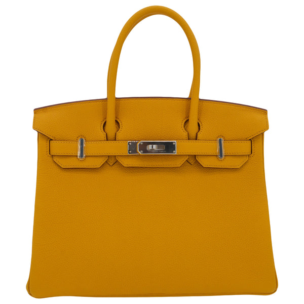 Herm√®s 30cm Birkin Ambre Togo Leather Palladium Hardware