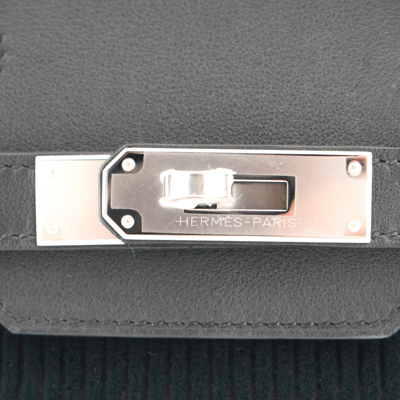 Herm�s 30cm Birkin Black C√¥te √† C√¥te Tuffetage Caban Swift Leather Palladium Hardware