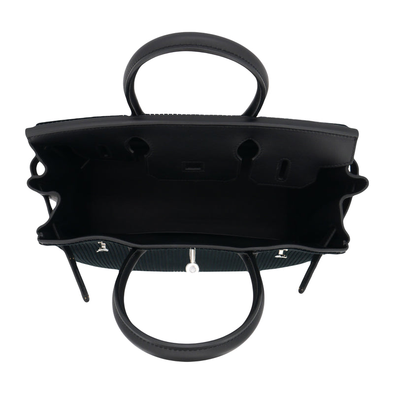 Herm�s 30cm Birkin Black C√¥te √† C√¥te Tuffetage Caban Swift Leather Palladium Hardware