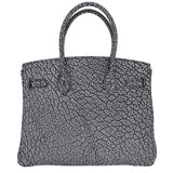 Herm�s 30cm Birkin Black Dalmatian Buffalo Leather Palladium Hardware