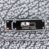 Herm�s 30cm Birkin Black Dalmatian Buffalo Leather Palladium Hardware