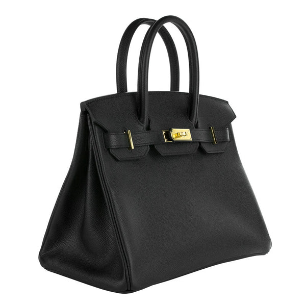 Herm�s 30cm Birkin Black Epsom Leather Gold Hardware