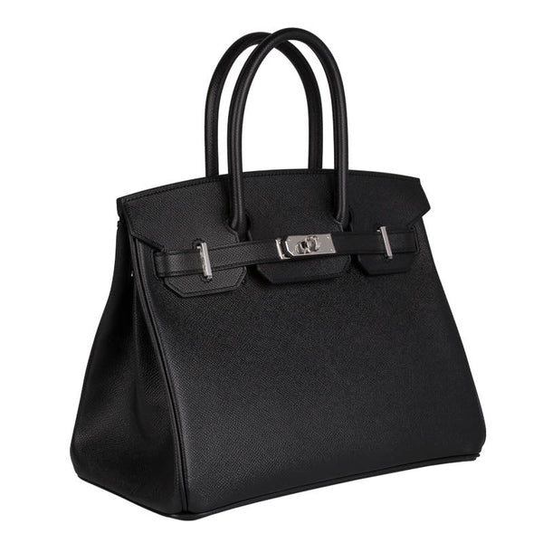 Herm�s 30cm Birkin Black Epsom Leather Palladium Hardware