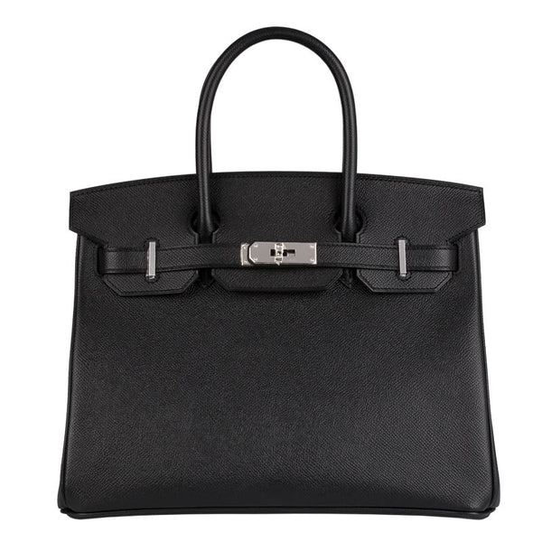 Herm�s 30cm Birkin Black Epsom Leather Palladium Hardware