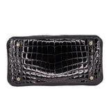 Herm�s 30cm Birkin Black Shiny Niloticus Crocodile Gold Hardware