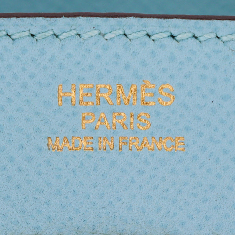 Herm�s 30cm Birkin Bleu Atoll Epsom Leather Gold Hardware