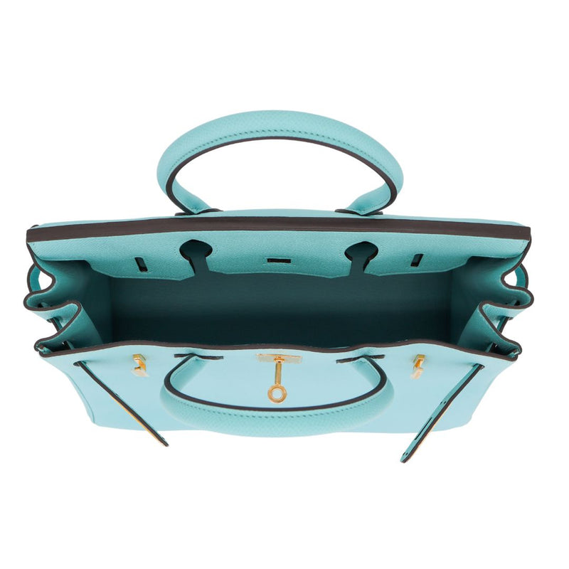 Herm�s 30cm Birkin Bleu Atoll Epsom Leather Gold Hardware