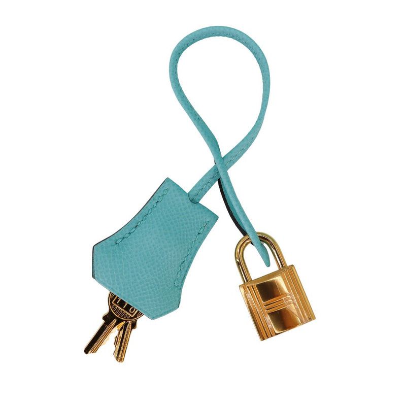 Herm�s 30cm Birkin Bleu Atoll Epsom Leather Gold Hardware