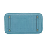 Herm�s 30cm Birkin Bleu Saint Cyr Matte Alligator Gold Hardware