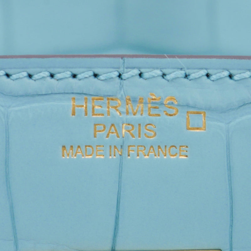 Herm�s 30cm Birkin Bleu Saint Cyr Matte Alligator Gold Hardware