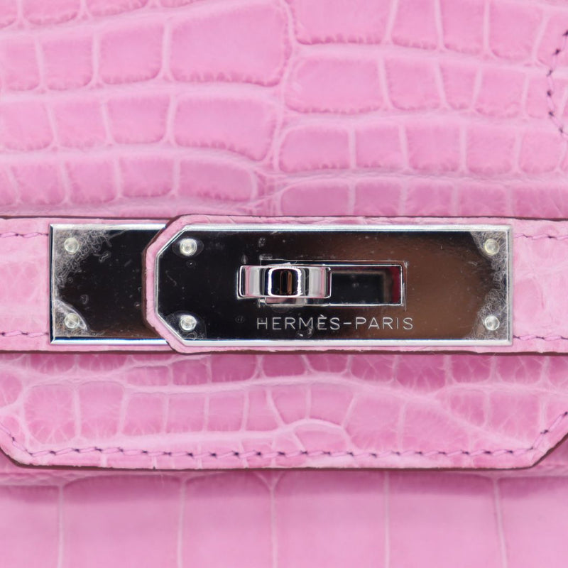 Herm�s 30cm Birkin Bubblegum Matte Alligator Palladium Hardware