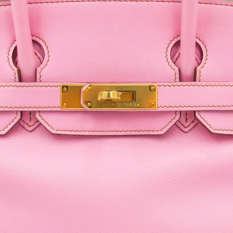 Herm�s 30cm Birkin Bubblegum Swift Leather Gold Hardware