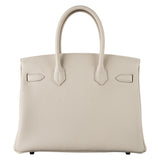 Herm�s 30cm Birkin Craie Togo Leather Rose Gold Hardware