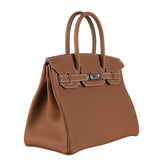 Herm�s 30cm Birkin Gold Togo Leather Palladium Hardware