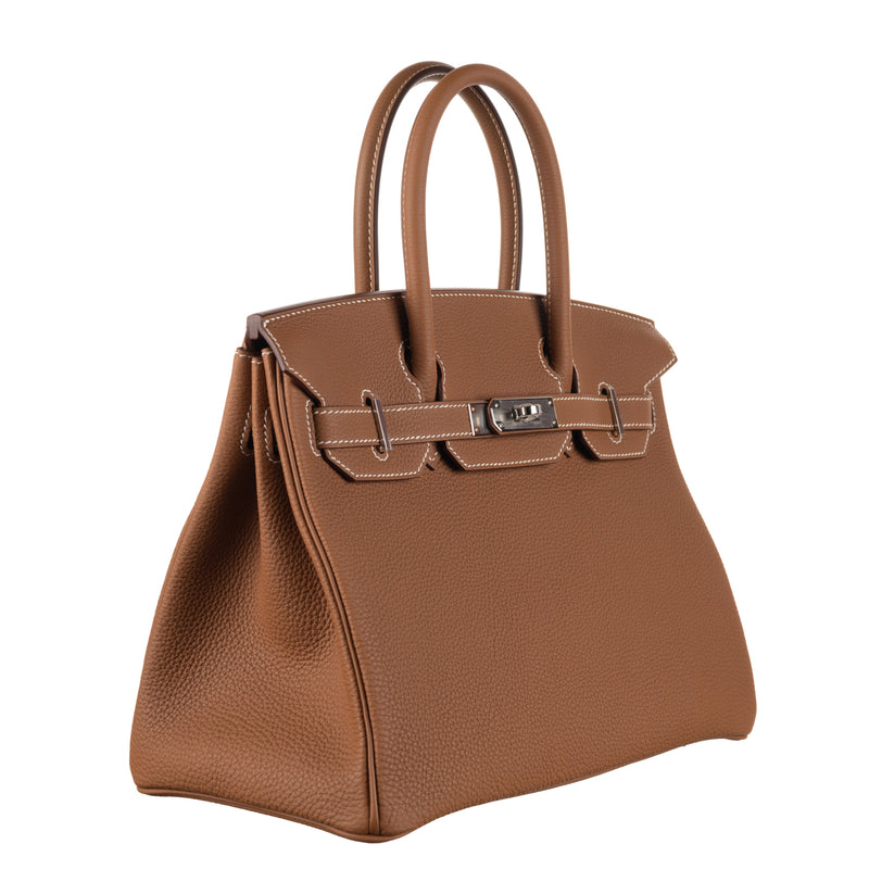 Herm�s 30cm Birkin Gold Togo Leather Palladium Hardware