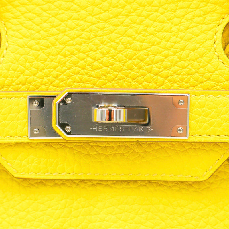 Herm�s 30cm Birkin Lime Clemence Leather Palladium Hardware